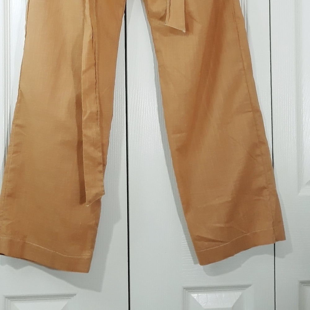 Past Life The Collective Organic Linen and Cotton Brownish Pants Belted Size 0 - Picture 6 of 13